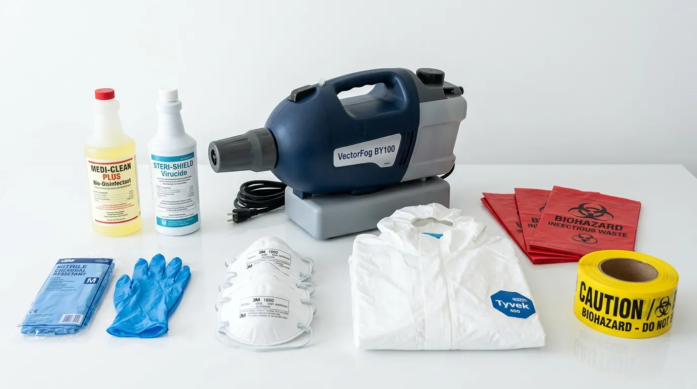 Professional biohazard remediation crew working in Florham Park